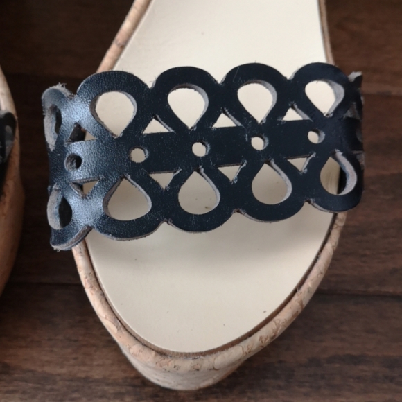 Cork platform heeled sandals EUR 36 in black - Picture 6 of 11